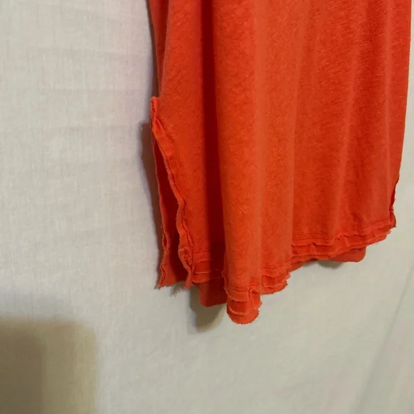 We The Free Bright Orange Buttoned Tank Top - Picture 3 of 4